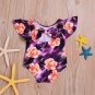 Angekids Baby Summer Red Flower Print Romper Swimsuit (6-12M(Tag80), Red)