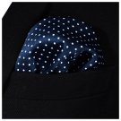 HISDERN Men's Check Dot Wedding Party Pocket Square Handkerchief Blue / White