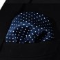 HISDERN Men's Check Dot Wedding Party Pocket Square Handkerchief Blue / White