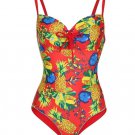 Women's Over The Shoulder Shirred One Piece Swimsuit Plus Size XXL US 10-12
