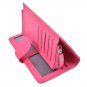 Womens Leather Long Wallet Latest Credit Card Safe Holder/Case Rose Purse