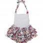 Dalary White Rose Floral Dress Baby Girl's Swimsuit with Headband With Headband