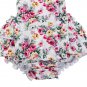 Dalary White Rose Floral Dress Baby Girl's Swimsuit with Headband With Headband