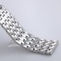 17mm Deluxe Watch Band Stainless Steel Silver Semi-Matte Wristbands for Swiss Wa