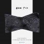 EBA2B05B Black Grey Patterns Woven Microfiber Self-tied Bow Tie Perfect For Pres