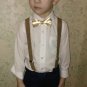 GUCHOL Toddlers Boys Suspenders Bow Tie Set Elastic Adjustable Length Strong Cli