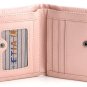 ETIAL Womens Leather Woven Small Bifold Zip Coin Purse Wallet Black