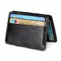 Unisex Slim Leather Card Holder Magic Money Clip Wallet (Red)