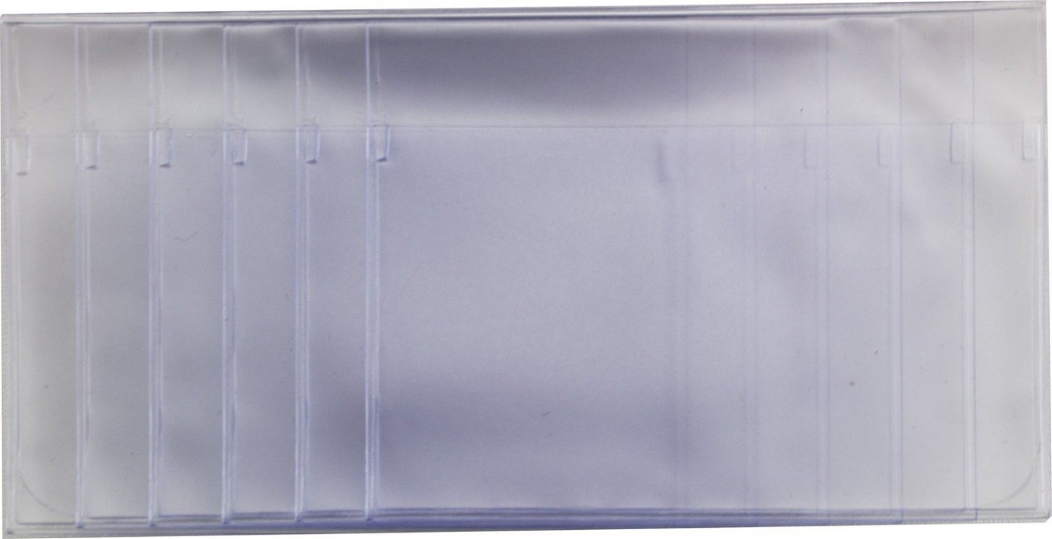 Plastic Secretary Inserts for Long Wallets- 6 Pages Each page can hold 2 cards