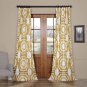 Set 2 Cotton Printed Curtains Long Panels Drapes 84-120 inch Brown, blue, steel