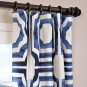 Set 2 Cotton Printed Curtains Long Panels Drapes 84-120 inch Brown, blue, steel