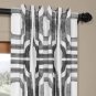 Set 2 Cotton Printed Curtains Long Panels Drapes 84-120 inch Brown, blue, steel