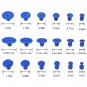 PIDINGER PDR Paintless Dent Repair NylonTabs Hail Removal 18Pcs Blue