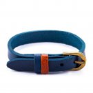 Rich Craftsmanship Men's Leather Wristband Cuff Bracelet with Buckle Closure, Ad