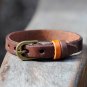Rich Craftsmanship Men's Leather Wristband Cuff Bracelet with Buckle Closure, Ad