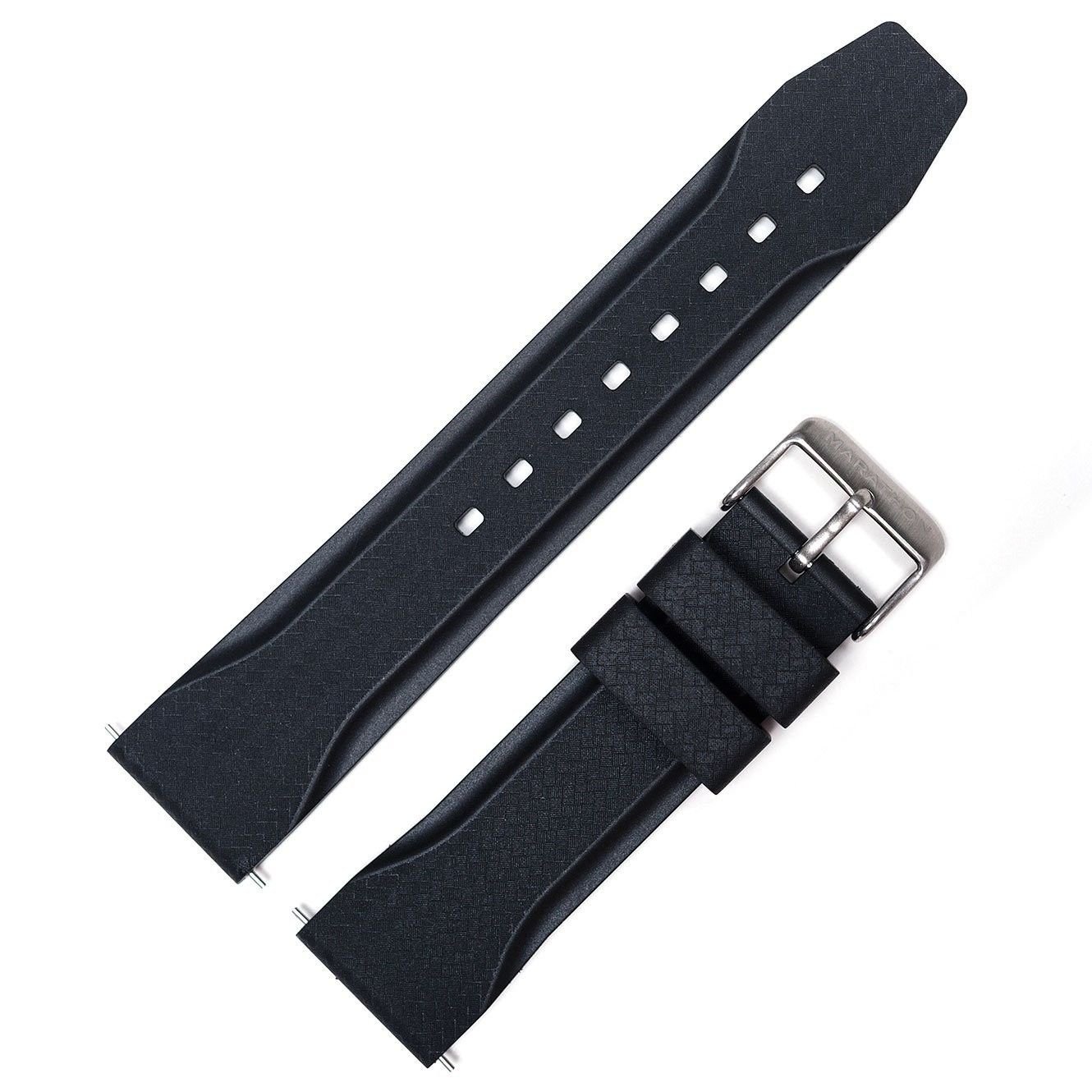 MARATHON Divers Model Rubber Watch Band/Strap (22 mm, Black). Made in Italy.