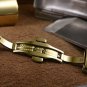 16mm Brown Luxurious Stylish Watch Bracelet for Girls with Black Seaming Gold Bu
