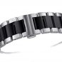 24mm Stainless Steel Strap Replacement Dual Tone Silver and Black Folded Clasp A