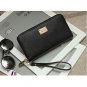 Leather Wallet Latest Credit Card Safe Holder/Case/ with Wristlet Strap (Black)