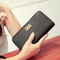 Leather Wallet Latest Credit Card Safe Holder/Case/ with Wristlet Strap (Black)