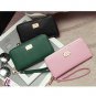 Leather Wallet Latest Credit Card Safe Holder/Case/ with Wristlet Strap (Black)
