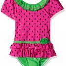 Sol Swim Little Girls' Solo Swim-4-6x-Watermelon Twist One Piece Swimsuit, Fuchs