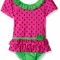Sol Swim Little Girls' Solo Swim-4-6x-Watermelon Twist One Piece Swimsuit, Fuchs