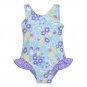 Flap Happy Baby Girls' UPF 50+ Delaney Hip Ruffle Swimsuit, Garden Fairies, 24m