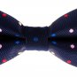 Man of Men - Men's Bowtie - Navy Blue with Multi-Color Polka Dots Bow Tie