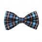 DBD7C12B Blue Tan Checkered Microfiber Males Bow Tie Groomsmen Presents Pre-tied