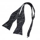 DBA7B12C Black Men Gift Idea Paisley Self-tied Bowtie Christmas Gift Microfiber