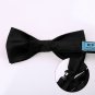 EBDE0031 Black Solid Bow Ties Microfiber Exporters Style Pre-tied Bow Tie By Epo