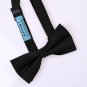 EBDE0031 Black Solid Bow Ties Microfiber Exporters Style Pre-tied Bow Tie By Epo