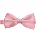 M2cbridge Men's Banded Bow Tie Fancy Plain Tie (Pink)