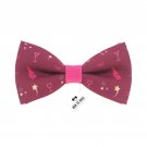 Bow Tie House Champagne bow tie Christmas patterns pre-tied shape (Medium, Pink)