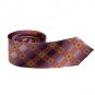 DAE7C01D Orange Purple Easter Thin Neckwear Woven Microfiber Skinny Tie Checkere