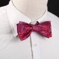 DBA7B12F Red Purple Patterns Bow Tie Microfiber Selection For Mens Self-tied Bow