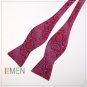 DBA7B12F Red Purple Patterns Bow Tie Microfiber Selection For Mens Self-tied Bow