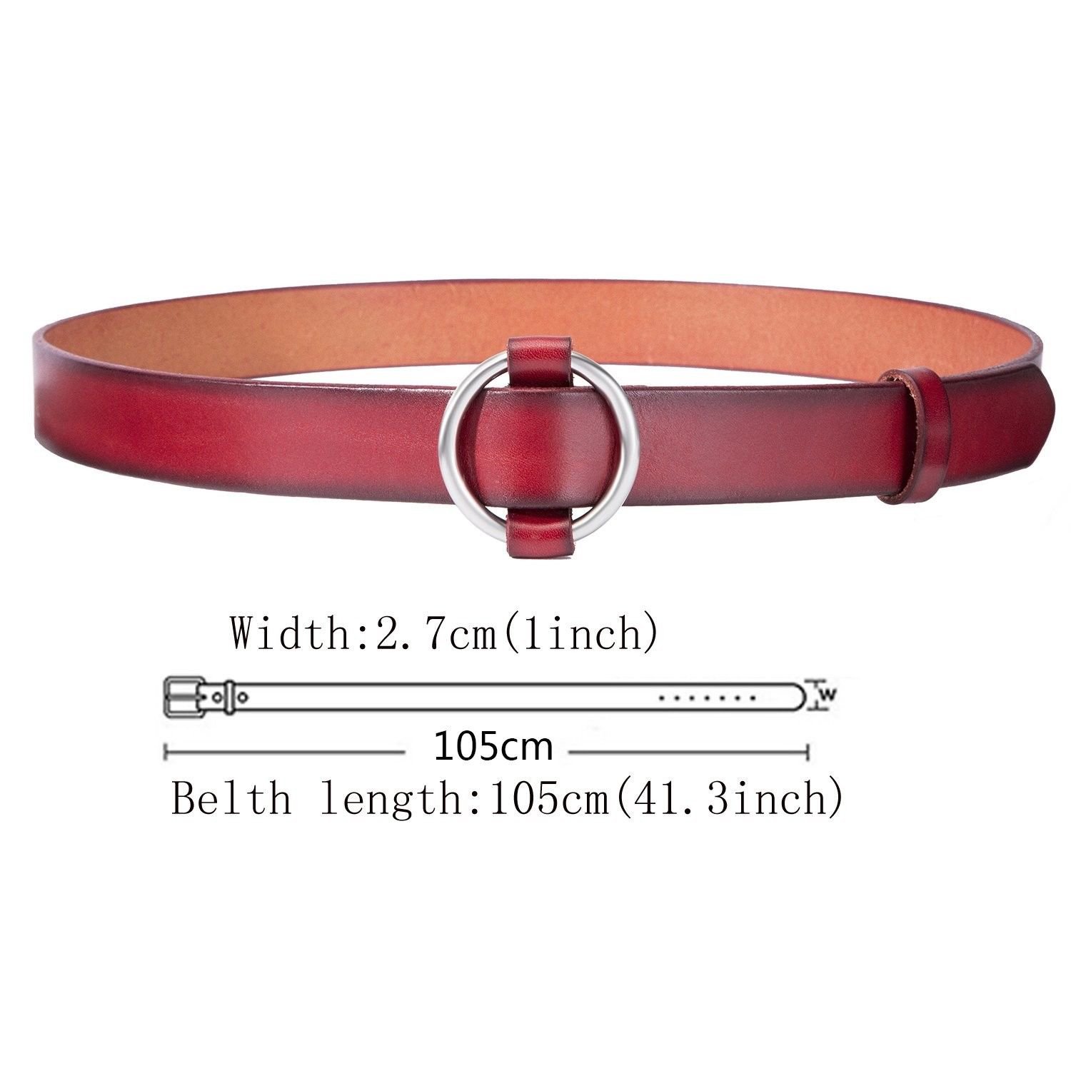 Women's Genuine Leather Belt Stylish Belt Without Hole Vintage Casual Belt