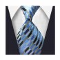 Men Ties Blue With Grey White Stripes Tie Business Party Student Necktie