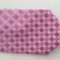 New Classic Checks Pink Jacquard Woven 100% Silk Men's Tie Party Necktie