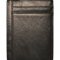 Minimalist Slim Genuine Leather Wallet~RFID Blocking (Black)~Front Pocket Card W