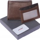 elegant leather wallet with integrated card holder, billfold wallet brown