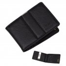 YCM15B01 Anniversary Gifts Black Stainless Steel Leather Money Clip Wallet and C
