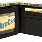 Mens Genuine Leather, Black Bifold Wallet, Extra Capacity Slimfold With ID