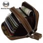 Noedy RFID Genuine Leather Card Wallet Secure Spacious Zipper Small Purses For M