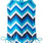Kanu Surf Baby Girls' Olivia Chevron 1 Piece Swim, Blue, 24 Months