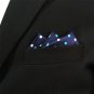 ShlaxWing Polka Dots Dotty Blue Pocket Square Mens Hanky Silk Fashion