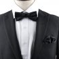Men Polka Dot Bowtie Necktie Pocket Square Black Business Wedding Party ciciTree