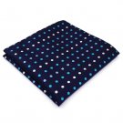 ShlaxWing Polka Dots Blue Neckties Men Ties Silk Business Skinny 2.35" Extra Lo